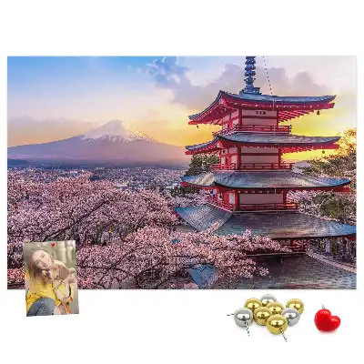 Japanese Architecture Printed Cork Board