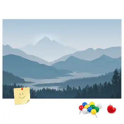 Printed Cork Board Mountain landscape