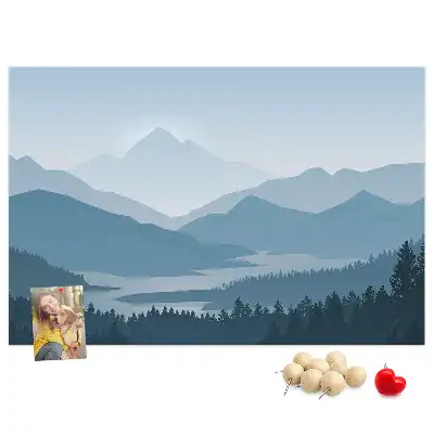 Mountain landscape printed cork board