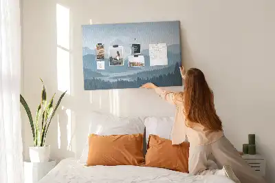 Mountain landscape printed cork board