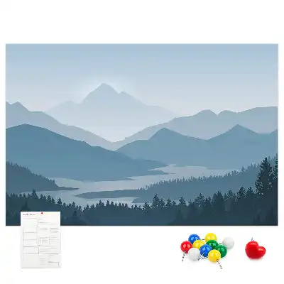 Mountain landscape printed cork board