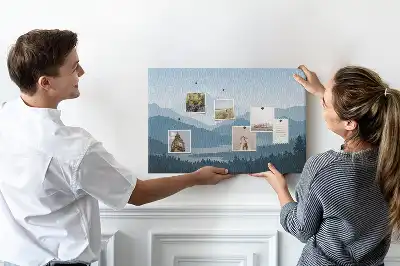 Mountain landscape printed cork board