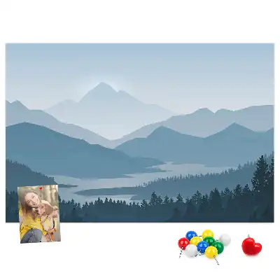 Mountain landscape printed cork board
