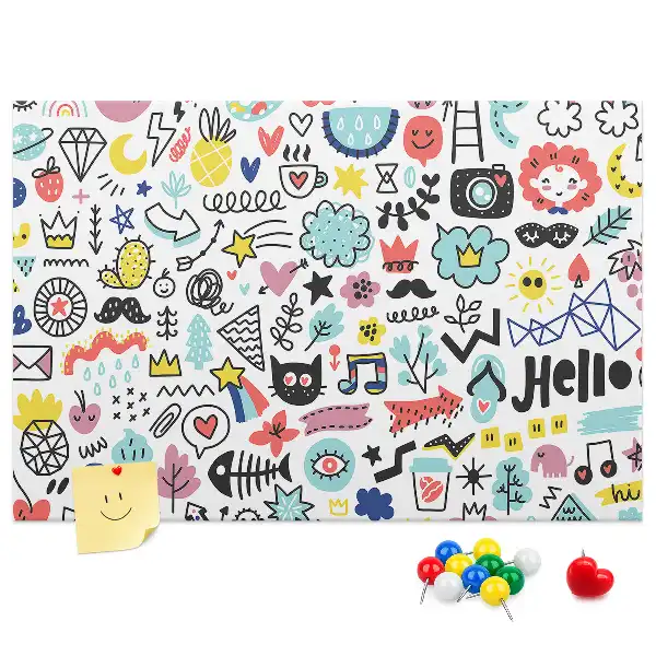 Printed Cork Memo Board Picture sketches