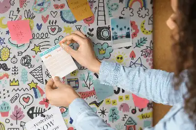 Printed Cork Memo Board with Picture Sketch Design
