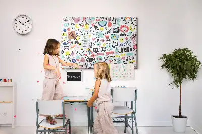 Printed Cork Memo Board with Picture Sketch Design