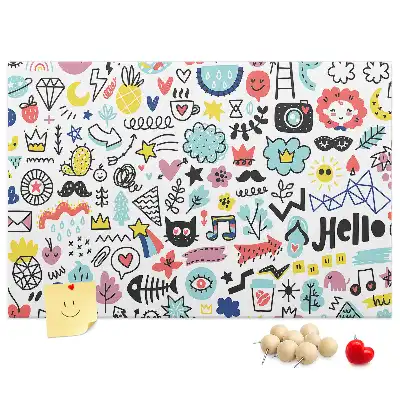 Printed Cork Memo Board Picture sketches