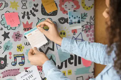 Printed Cork Memo Board with Picture Sketch Design