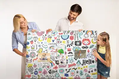 Printed Cork Memo Board with Picture Sketch Design