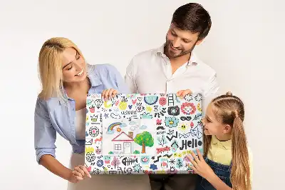 Printed Cork Memo Board with Picture Sketch Design