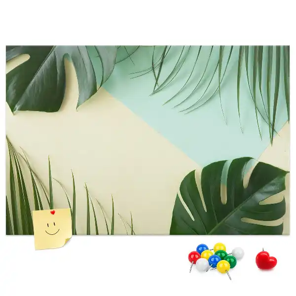 Monstera Leaves Printed Cork Board
