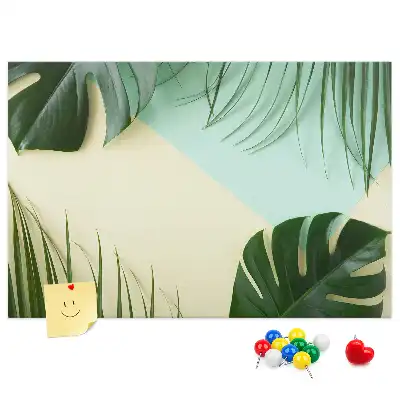 Printed Cork Board Monstera leaves