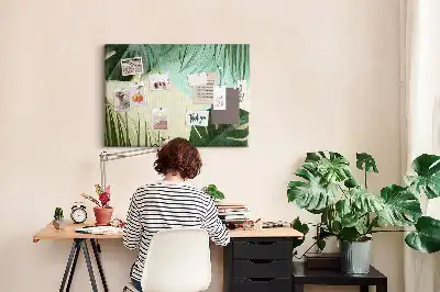 Monstera Leaves Printed Cork Board