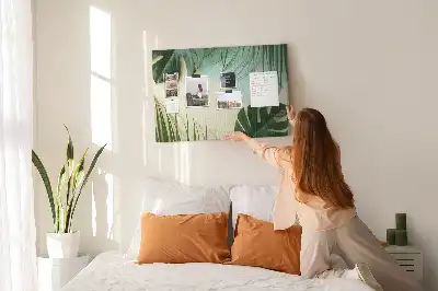 Monstera Leaves Printed Cork Board