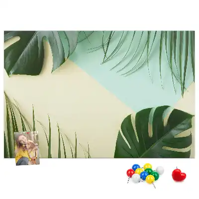 Monstera Leaves Printed Cork Board