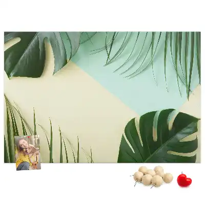 Monstera Leaves Printed Cork Board