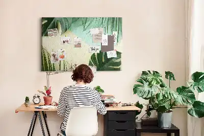 Monstera Leaves Printed Cork Board