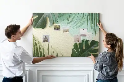 Monstera Leaves Printed Cork Board