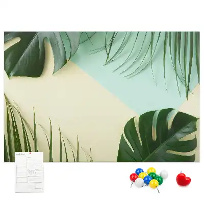 Monstera Leaves Printed Cork Board