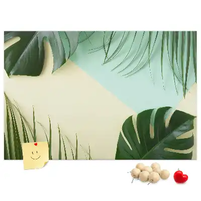 Monstera Leaves Printed Cork Board
