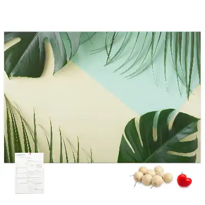 Monstera Leaves Printed Cork Board