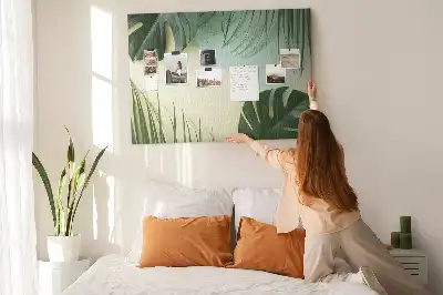 Monstera Leaves Printed Cork Board