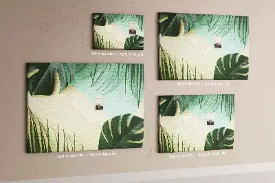 Monstera Leaves Printed Cork Board