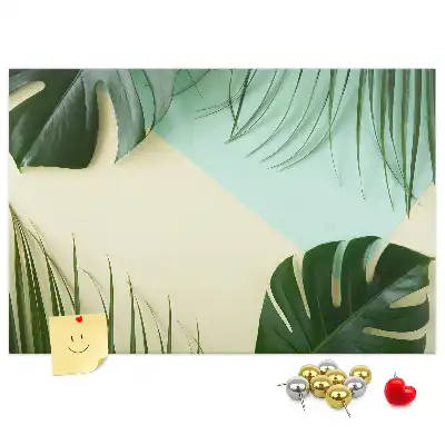 Monstera Leaves Printed Cork Board