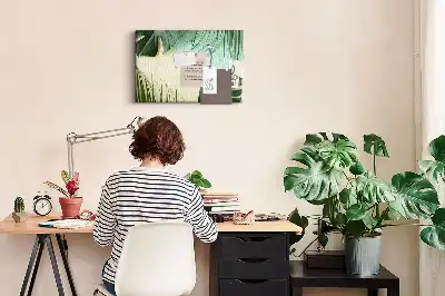 Monstera Leaves Printed Cork Board