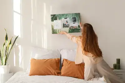 Monstera Leaves Printed Cork Board