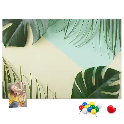 Monstera Leaves Printed Cork Board