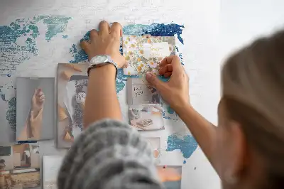World Map Printed Cork Memo Board
