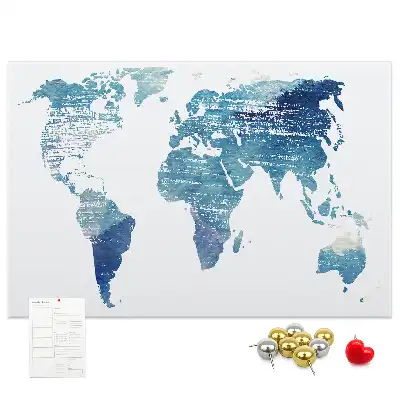 Printed Cork Memo Board World map
