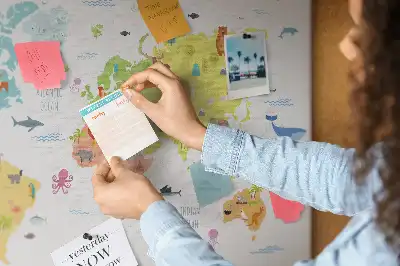 Animal World Map Cork Memo Board