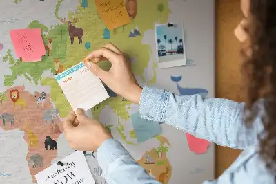 Animal World Map Cork Memo Board