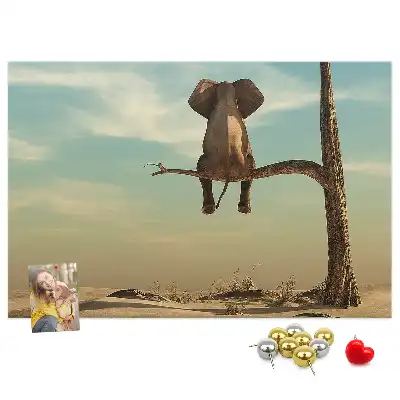 Elephant on a Tree Printed Cork Board