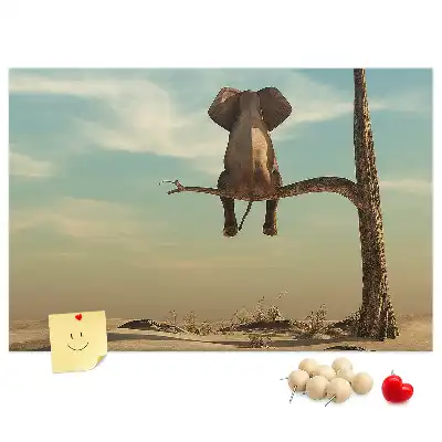 Elephant on a Tree Printed Cork Board