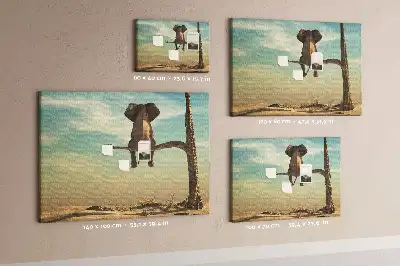 Printed Cork Board Elephant on a tree