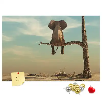 Elephant on a Tree Printed Cork Board