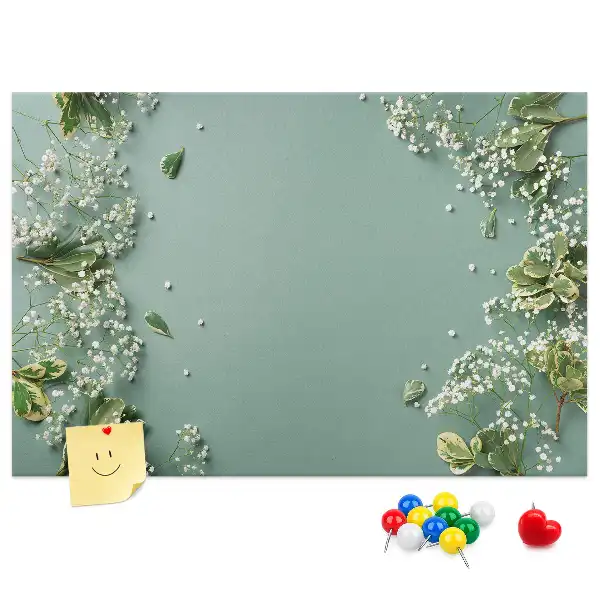 Delicate Flowers Printed Cork Memo Board
