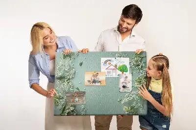 Delicate Flowers Printed Cork Memo Board