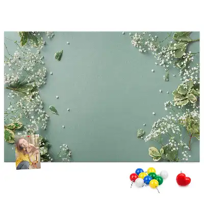 Delicate Flowers Printed Cork Memo Board
