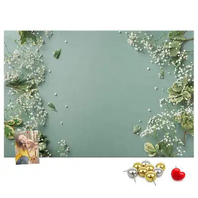 Delicate Flowers Printed Cork Memo Board