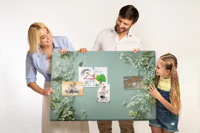 Printed Cork Memo Board Delicate flowers