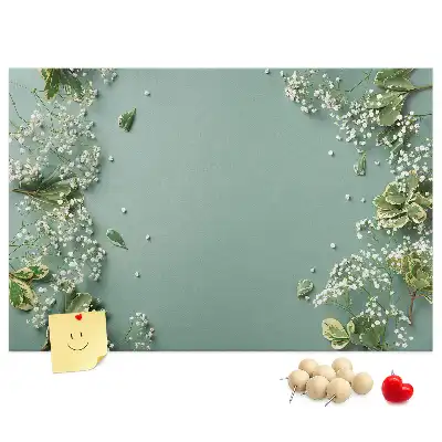 Delicate Flowers Printed Cork Memo Board