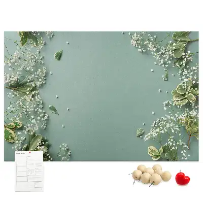 Delicate Flowers Printed Cork Memo Board