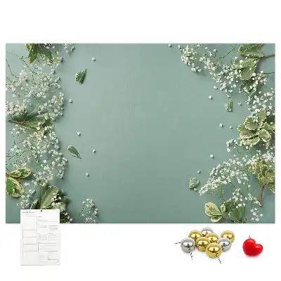 Delicate Flowers Printed Cork Memo Board