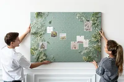 Delicate Flowers Printed Cork Memo Board