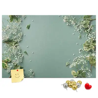 Printed Cork Memo Board Delicate flowers