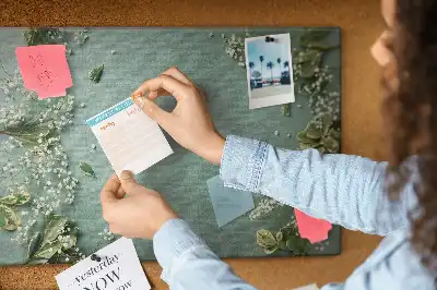 Delicate Flowers Printed Cork Memo Board